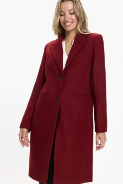 Abrigo de paño midi de mujer