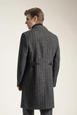 Abrigo espiga gris