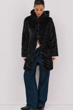 Abrigo largo reversible efecto pelo