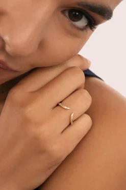 Anillo Peak Scarlett Colors Plata Baño Oro