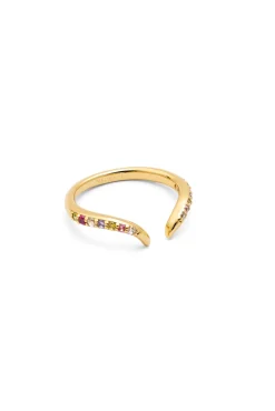 Anillo Peak Scarlett Colors Plata Baño Oro