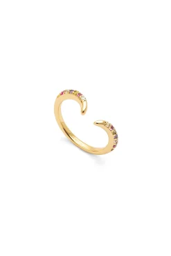 Anillo Peak Scarlett Colors Plata Baño Oro