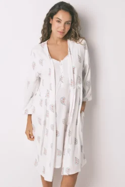 Bata larga "maternity" print floral