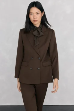 Blazer chocolate doble botonadura