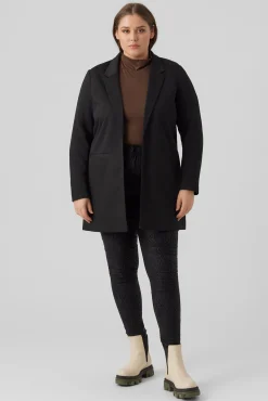 Blazer manga larga con bolsillos talla grande