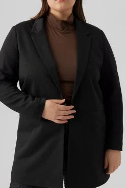 Blazer manga larga con bolsillos talla grande