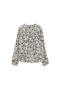 Blusa con corte regular de mangas largas