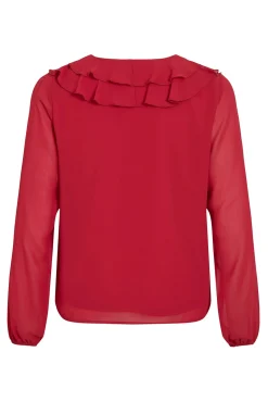 Blusa de manga larga con volantes