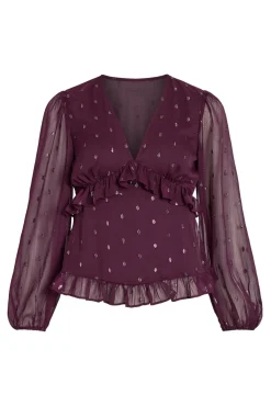 Blusa de manga larga de gasa
