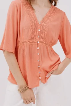 Blusa encaje volantes
