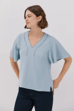 Blusa encaje volantes