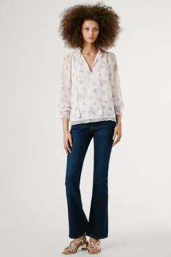 Blusa floral de manga larga