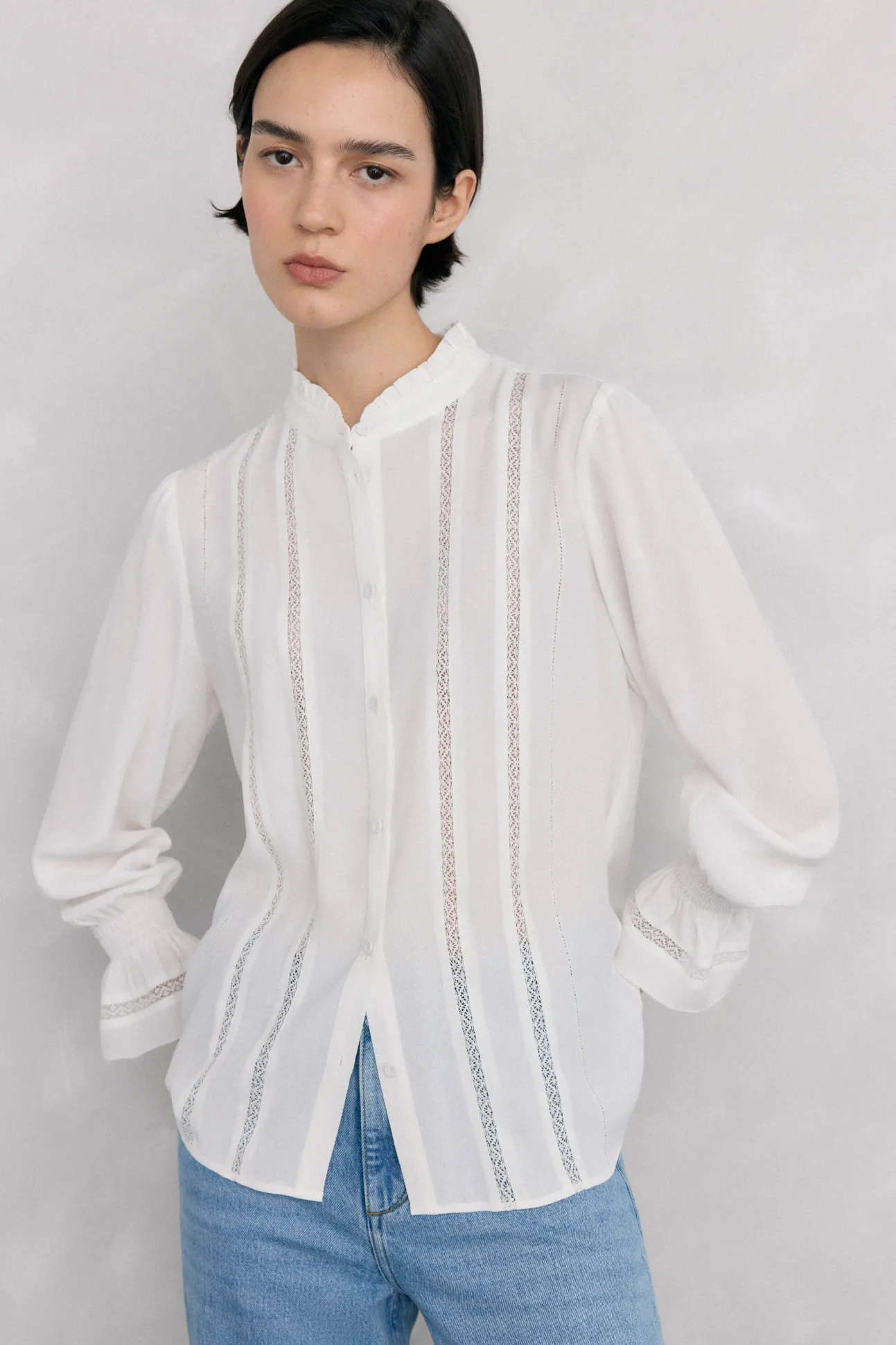 Blusa gasa puntillas