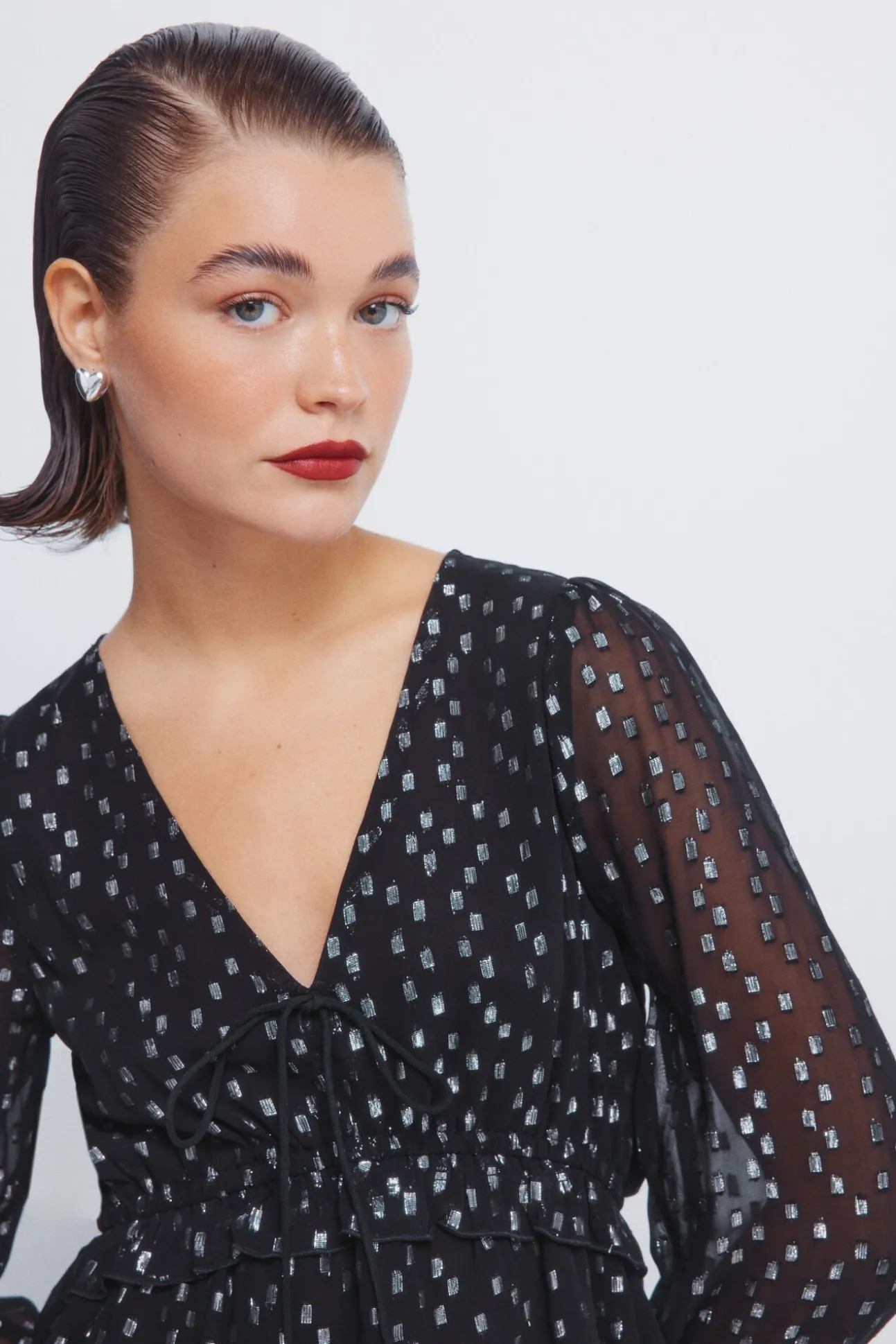 Blusa lurex goma cintura