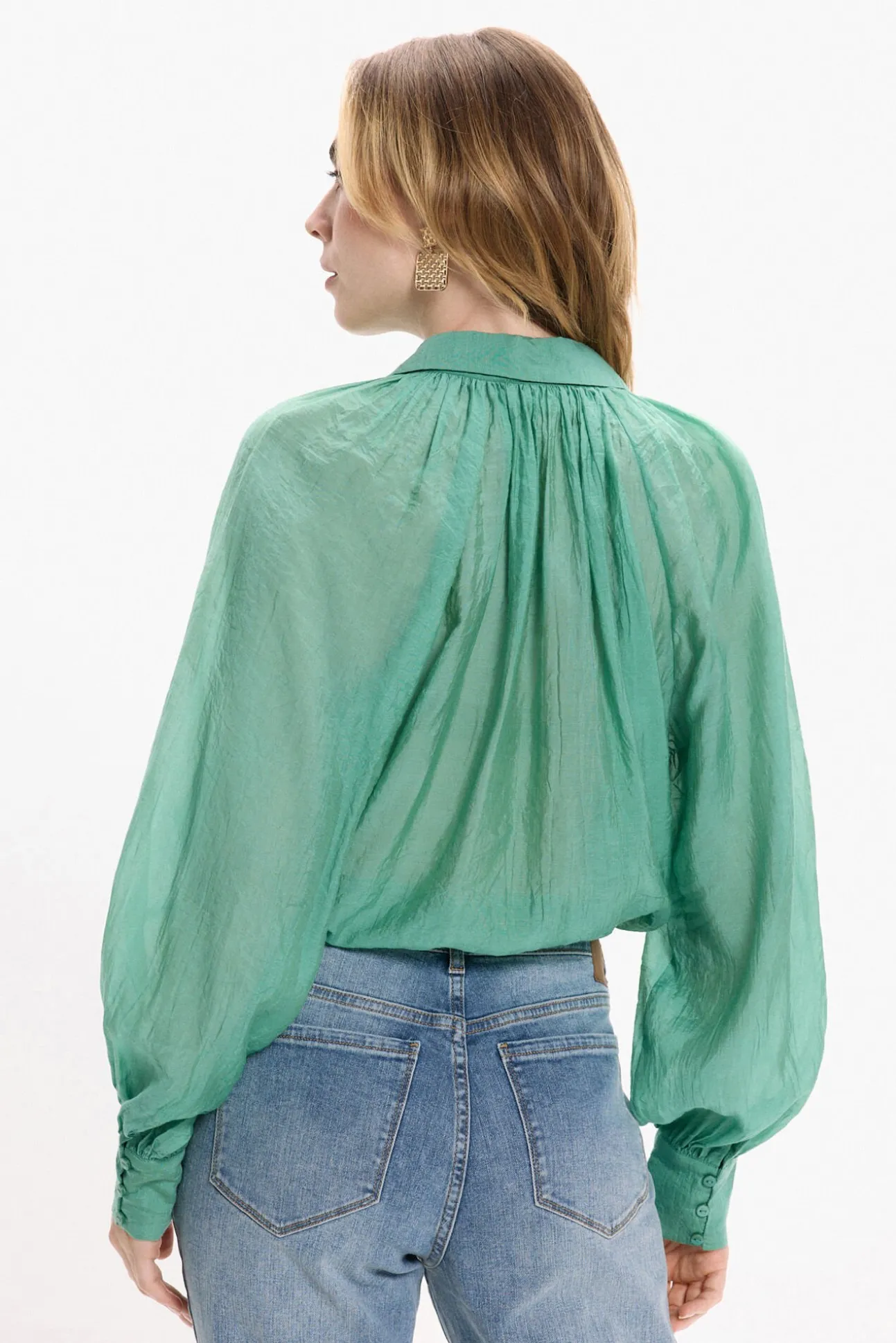 Blusa manga larga abullonada