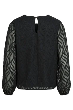 Blusa manga larga con cuello redondo