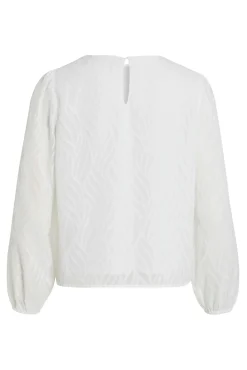 Blusa manga larga con cuello redondo