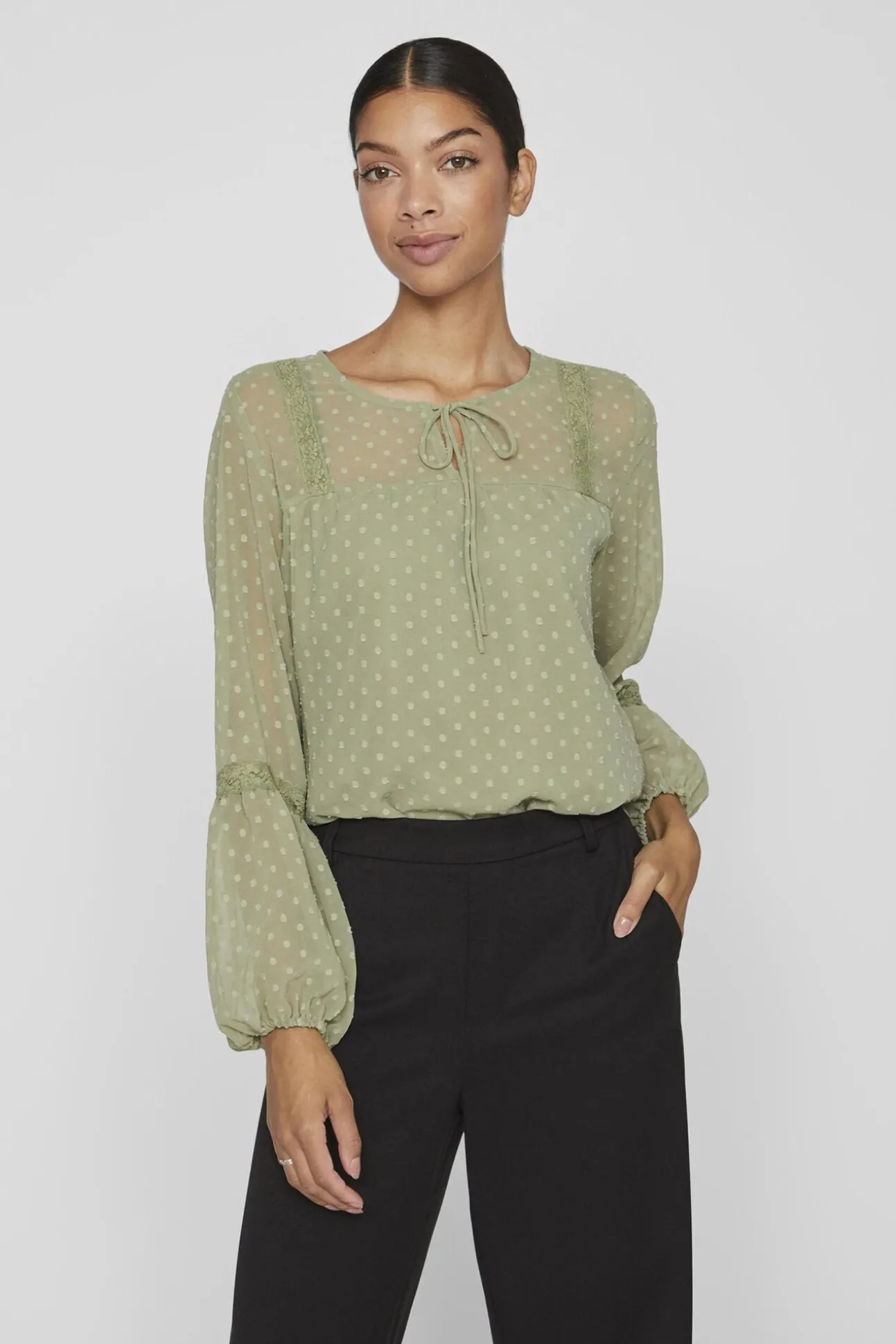 Blusa manga larga plumeti