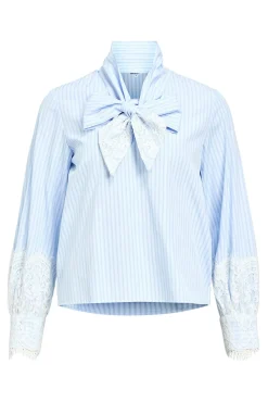 Blusa rayas encaje