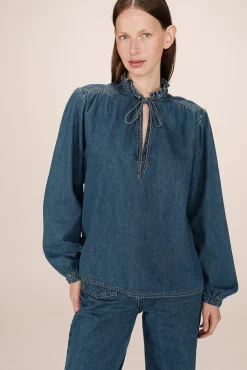 Blusa vaquera de manga larga