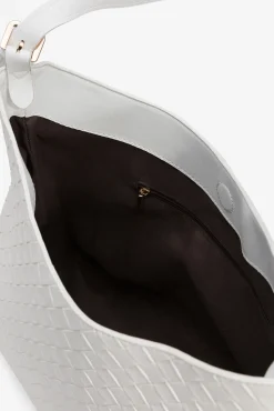 Bolso de hombro con textura de trama