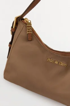 Bolso de hombro en nylon con cremallera