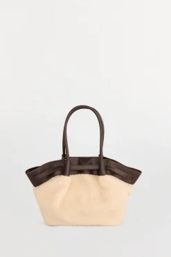 Bolso shopper combinado borreguito