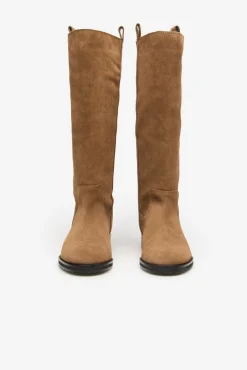 Bota alta campera serraje