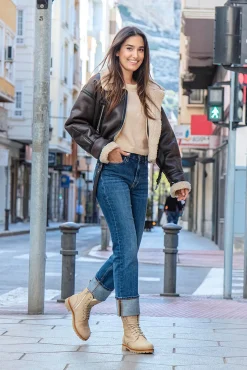 Bota mujer plana