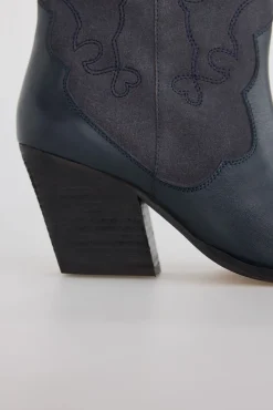Bota piel y serraje