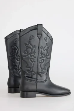 Bota plana piel