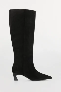 Bota tacón kitten serraje