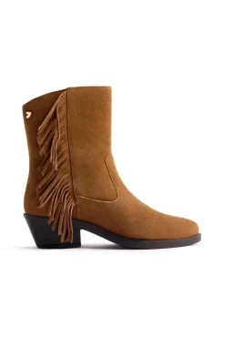 Botines cowboy piel flecos kasson