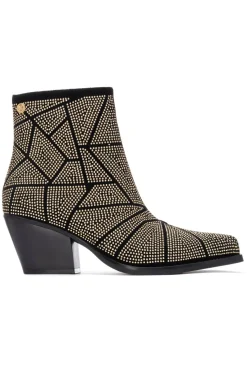 Botín cowboy tachas