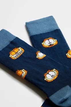 Calcetines altos Besocks de Garfield de algodón orgánico color azul