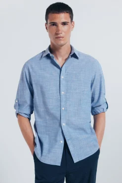 Camisa algodón slub