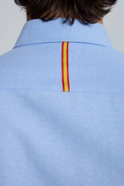 Camisa bordada España celeste
