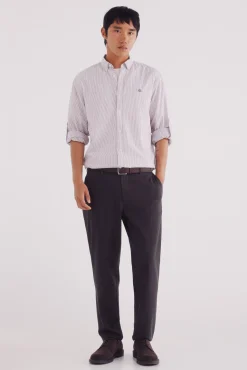 Camisa cotton slub rayas