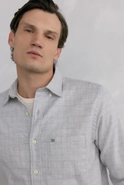 Camisa cuadros franela tejido italiano