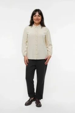 Camisa de algodón de manga larga talla grande