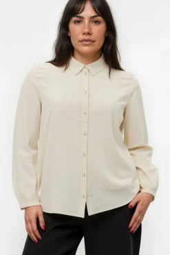 Camisa de algodón de manga larga talla grande