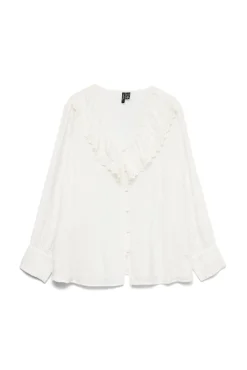 Camisa de cuello volante talla grande