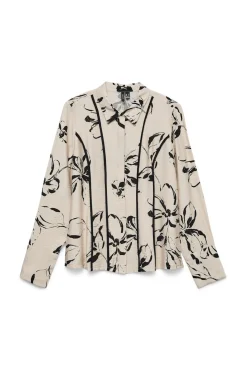 Camisa de manga larga con lineas bordadas