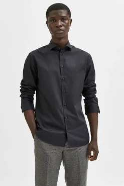 Camisa de manga larga de vestir 100% algodón