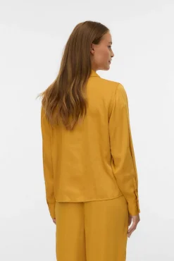 Camisa de manga larga satinada