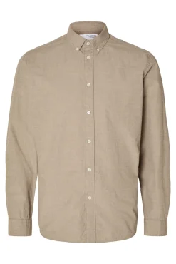 Camisa de manga larga Slim Fit confeccionada con algodón reciclado