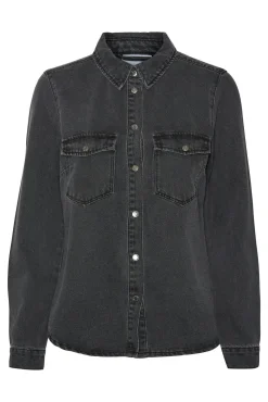 Camisa denim con bolsillos en el pecho