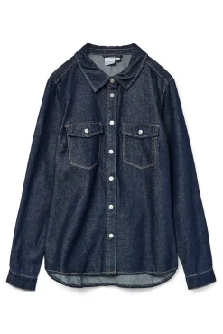 Camisa denim con bolsillos en el pecho