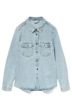 Camisa denim de manga larga