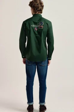 Camisa hombre Valecuatro verde modelo caballos